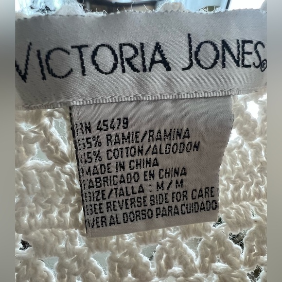 Vintage Cotton Crochet Knit Vest Cotton Blend Victoria Jones Medium - Picture 5 of 5